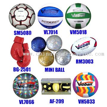 Soccer Ball, Basketball, Volleyball, Rugby Ball
